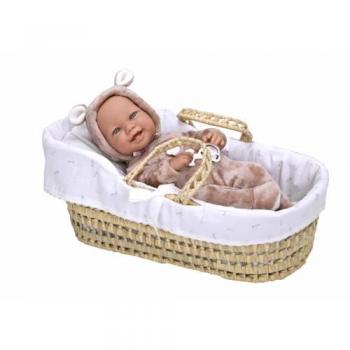 Muñeca Elegance 42 cm Zoe rosa con canastilla de mimbre 65381