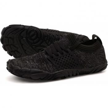 WHITIN Zapatilla Minimalista de Barefoot Trail Running para Hombre Five Fingers Fivefingers Zapato Descalzo Correr Deportivas Fitness Gimnasio Calzado Asfalto Negro Gris 40 EU