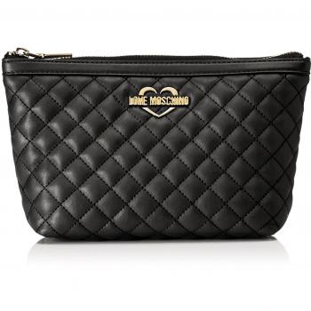 Love Moschino - Bustina Nappa Pu Trap.nero, Carteras de mano con asa Mujer, Schwarz