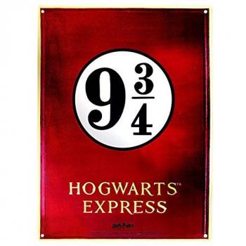 Placa de metal Harry Potter - Plataforma 9 3/4 Hogwarts Express