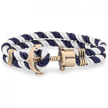 Pulsera Unisex Paul Hewitt Mariner con Ancla Dorada y Cuerda Roja