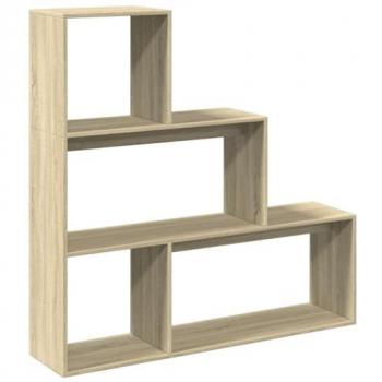 Librería divisora 3 niveles madera roble Sonoma 123x29x123 cm Marrón