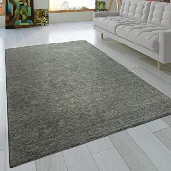 Alfombra Gabbeh Anudada a Mano de Lana 80x150 cm, Color Gris, Pelo Corto