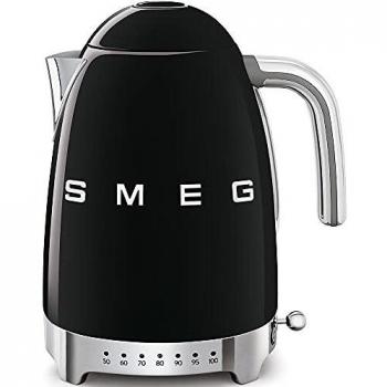 SMEG Calentador de Agua electrico, hervidor KLF04BLEU, 2400 W, 1.7 litros, De plástico, Acero Inoxidable, Negro