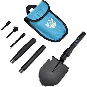 Supervivencia pala plegable militar y recoger con bolsa de transporte para Camping, Senderismo, Backpacking, pesca, táctico ejército Surplus multiherramienta, zanja el afianzamiento tool, pala de emergencia de coche