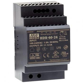 Fuente de Alimentación Mean Well - 1 Salida - Montaje en Carril Din - 32.5 W - 5 V - 6.5 A - Para el Uso Industrial