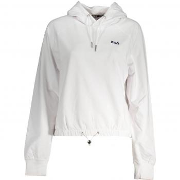 Classic White Hooded Sweatshirt with Embroidery - XS