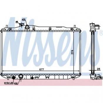 Radiador de refrigeración del motor NISSENS 68134A