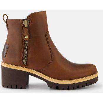 Botines Panama Jack Pauline B11 de mujer en piel Waterproof con tacón bloque, color Napa, talla 41