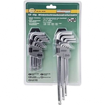 Mannesmann M18170 - Set de 18 Llaves Hexagonales y Torx para Bricolaje