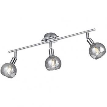 Foco de Techo Brest Cromo 3 Luces con Vidrios Ahumados 58 cm