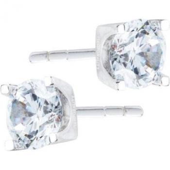 Pendientes Itemporality Easy de plata con circonita blanca