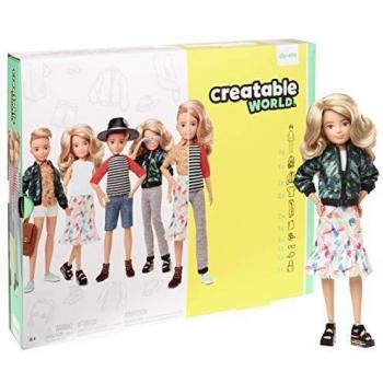 Creatable World Figura Unisex, muñeco articulado, pelucas rubio platino y accesorios
