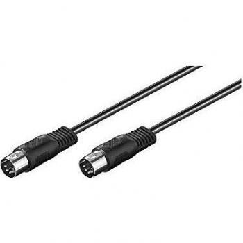 Cable de Audio y Video 1,5m con Conectores DIN 5 Pines, Tipo M/M, Blindado, Color Negro