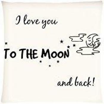 Custom Fashion I Love You to the Moon And Back Zippered Square Throw Pillow Cover Cushion Case 16x16