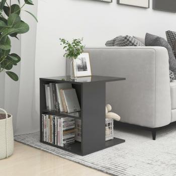 Mesa auxiliar de madera contrachapada 45x45x48 cm en color blanco, negro y gris, ideal para salón, entrada o recibidor