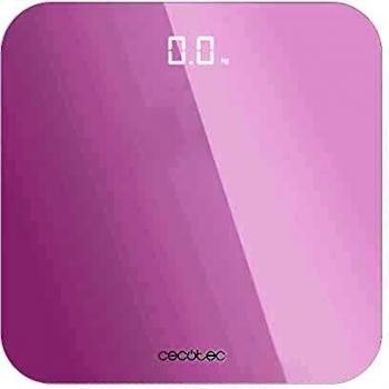 Cecotec Báscula de Baño Digital Surface Precision 9350 Healthy Rose. Carga USB, Pantalla LED Invisible