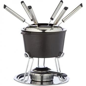 Set de Fondue Comore 11 Piezas Hierro Fundido 800 ml para 6 Personas, Negro