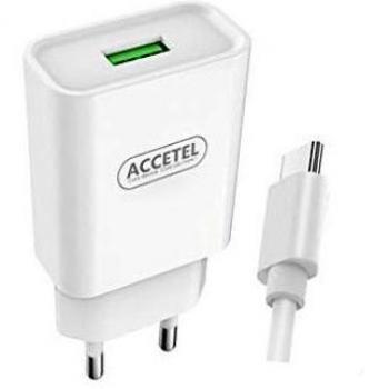 Accetel AC307 Cargador Red 1USB 2.1A - Cable TypeC Pack de 2 Unidades