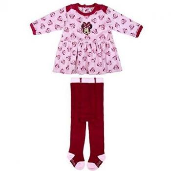 CERDÁ LIFE'S LITTLE MOMENTS 2200006148_T06M-C70 Conjunto Vestido y Letardos Recien Nacido de Minnie, Rosa, 6 Meses para Bebés