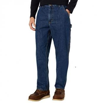 Carhartt Loose Fit Utility Jean Pantalón Vaquero de Múltiples Bolsillos, Color Azul, Talla 33W/34L para Hombre