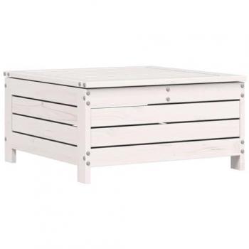 Taburete de jardín madera maciza de pino blanco 62x63,5x32 cm