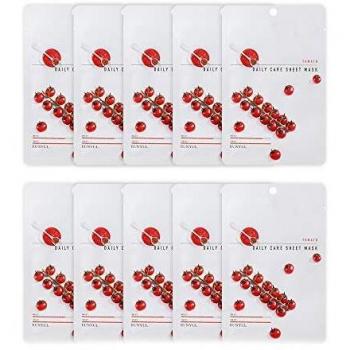 Pack of 10 eunyul daily care facial sheet mask pack tomato x 10ea korean skincare hydrating nourishing natural ingredients for all skin types