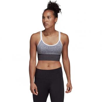 adidas All ME PK FLW Sujetador Deportivo, Mujer, Blanco/Negro, XS