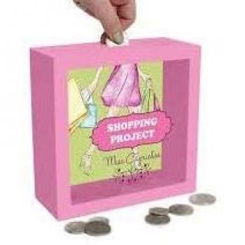 ROYMAR Money Bank Madera,Shopping Project Huchas Decorativas Muebles Pegatinas Decoración del hogar Unisex Adulto, Multicolor