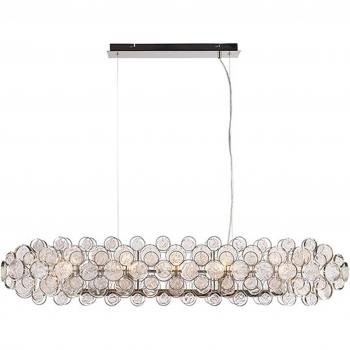 Colgante de níquel brillante y vidrio transparente Marella - 8 luces regulables IP20 - E14 - Endon