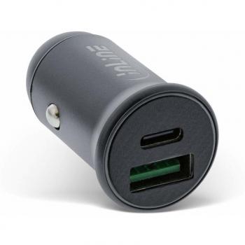 Cargador de Auto InLine® USB con Adaptador PD, 12/24V, USB-A + USB-C, Máximo 60W, Gris
