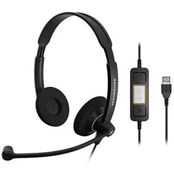 Sennheiser SC 60 USB ML Binaural Diadema Negro - Auriculares con micrófono