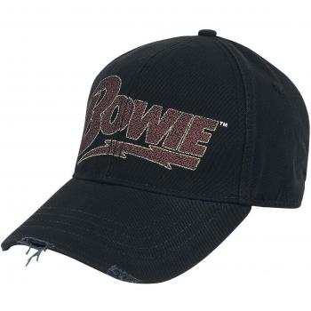 David Bowie Flash Logo Vintage Frayed Strapback Baseball Cap