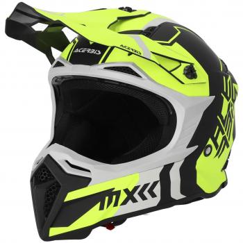 Acerbis Casco de Cross Profile 5 Negro-Amarillo Flúor, Casco de motocross, color negro y amarillo flúor, talla XS
