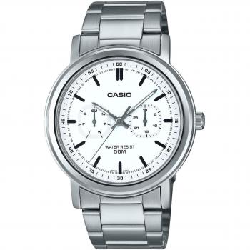 Casio Men's Quartz Stainless Steel Analog Watch with White Dial MTP-E335D-7EV
