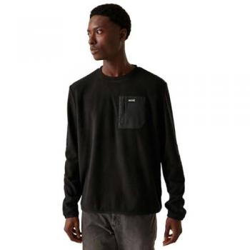 Regatta Men's Lightweight Frankie Fleece Crewneck Sweatshirt with Zip Chest Pocket - Black