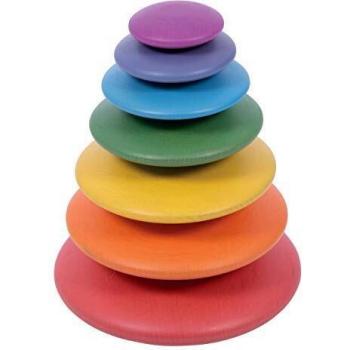 TickiT 73422 - Botones de madera (7 unidades), diseño de arco iris