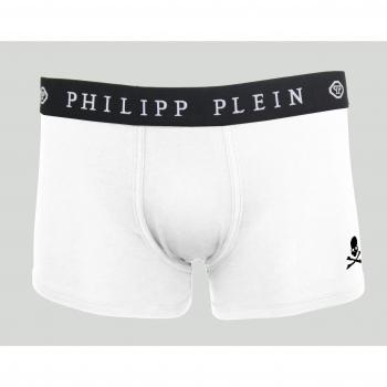 Philipp Plein Men's White Cotton Elasticized Boxer Underwear Pack (2 Pieces) Size L