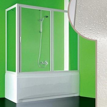 Mampara de Bañera Idralite Plutone 90x160 cm Acrílico Blanco Mate con Apertura Central h 150