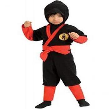 Disfraz de Ninja Negro y Rojo para niño Rubie's - Disfraz infantil de ninja aventurero XS
