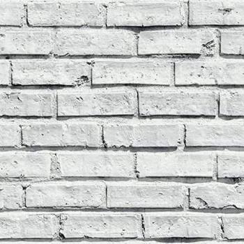 Arthouse 696800 Papel Pintado Ladrillo, Blanco, 53 cm x 10.05 m