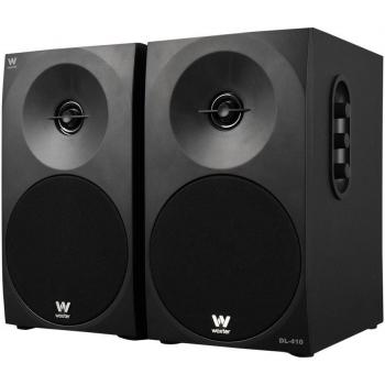 Altavoces Estéreo Autoamplificados Woxter Dynamic Line DL-410, 150W de Potencia, Woofer de 4 pulgadas, Doble Tweeter, Control de Volumen y Tono, Conexiones RCA y 3.5mm - Negro