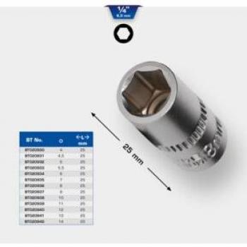 Llave de vaso hexagonal 1/4 de 12 mm - Brilliant Tools BT020940