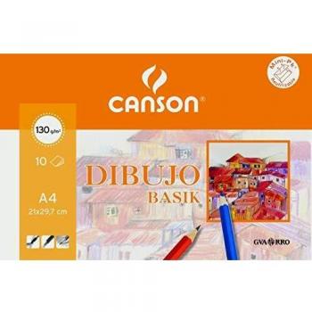 Canson Dibujo Basik Liso, Minipack A4, 10 Hojas 130g