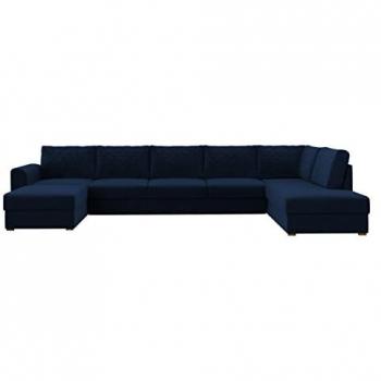 Sofá rinconero Comfivo 191, Magic Velvet 2216 + Magic Velvet 2216-P137, Función de descanso, Caja de ropa de cama, dimensiones 370 x 85 x 186 cm