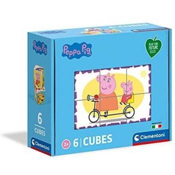 Clementoni Peppa Pig-Puzzle 3 años – Cubos de 6 Piezas – Play For Future – Materiales 100% reciclados – Fabricado en Italia, Rompecabezas para niños, Dibujos Animados, Multicolor