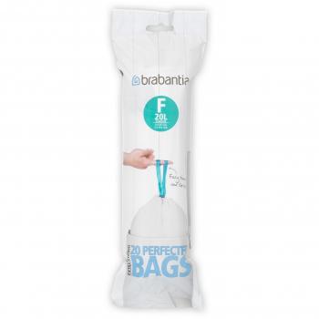 Brabantia F Bolsas de basura código F, Plástico, Blanco, 20 L Slimline