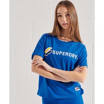 Camiseta de Manga Corta Superdry Sportstyle Gráfica Boxy para Mujer