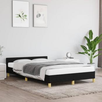 Cabecero de tela negro 120x190 cm con estructura de cama Vidaxl