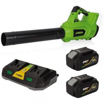 Soplador de Jardín Inalámbrico 40V VITO con 2 Baterías de Litio 4AH y Cargador Doble